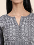 Rijuta in HOK Chikankari Short Tunic for Women -Grey